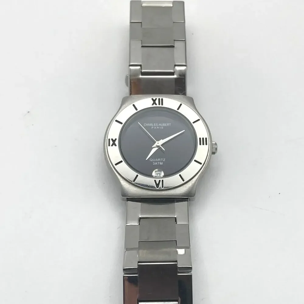 Womens Watch Charles Hurbert Paris 32mm - New Battery - Date - WR 3ATM Wrist 5.5